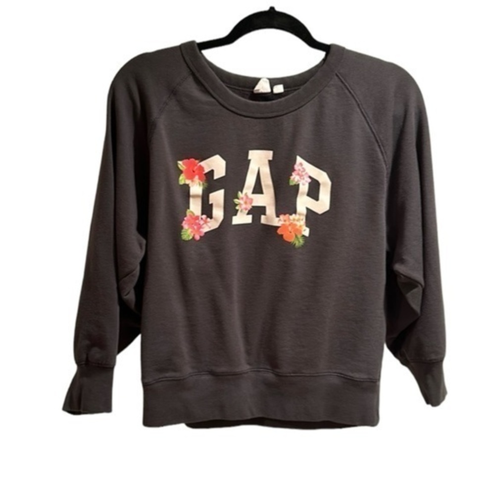 Women’s Black Gap floral graphic pullover crewneck sweatshirt Size M